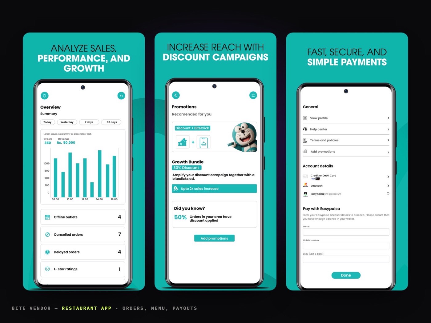 bite Vendor — Restaurant app