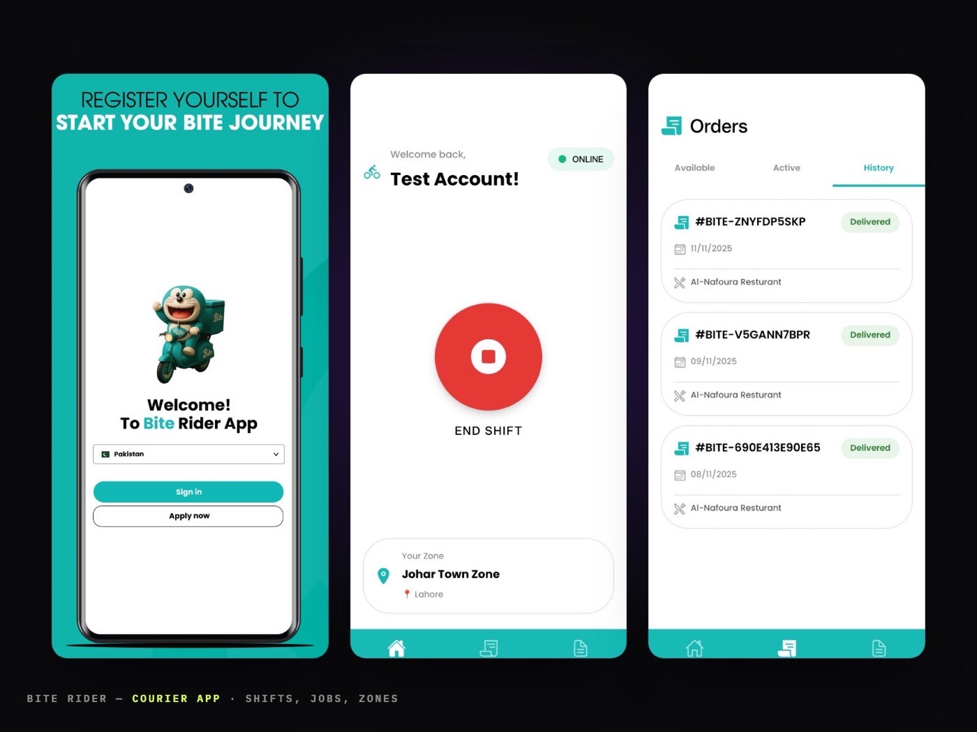 Bite Rider — Courier app