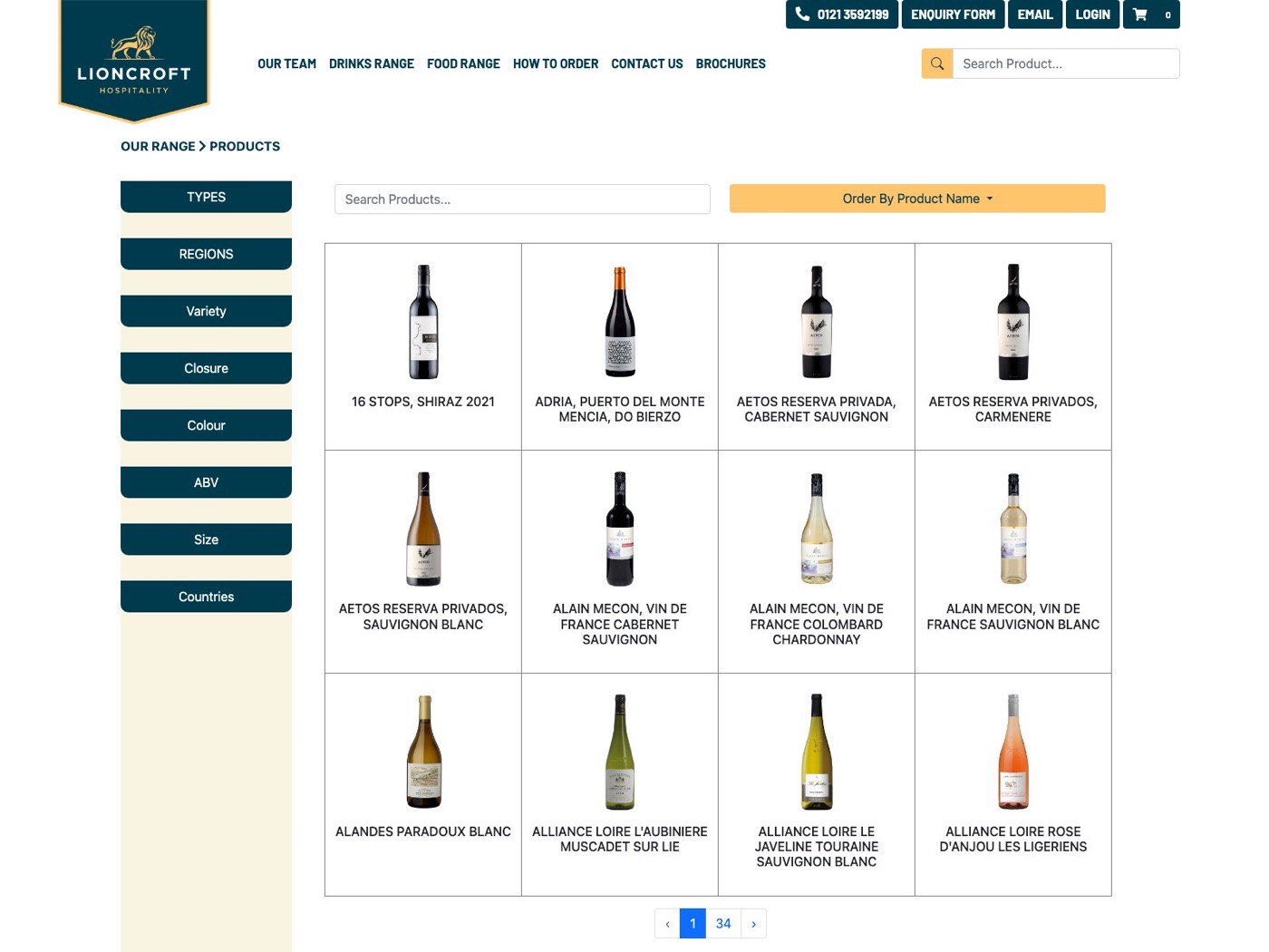 Lioncroft Hospitality — trade ordering for 7,500 products — screen 1