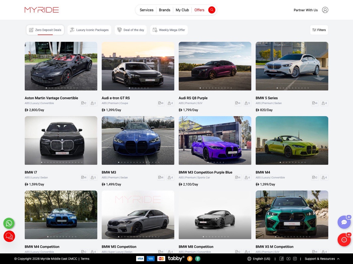 Rent My Ride — luxury car and yacht rental in Dubai — screen 1