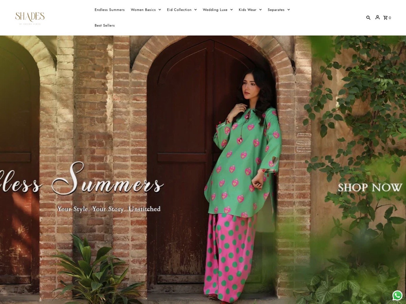 Shades — a fashion label's storefront — screen 1